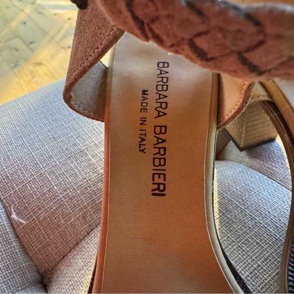 Barbara Barbieri size 7 leather‎ Tan Suede Heeled Sandals made in Italy - Picture 4 of 6